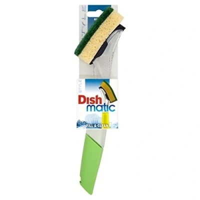 Image of Dishmatic Fillable Washing Up Brush with Heavy Duty Sponge