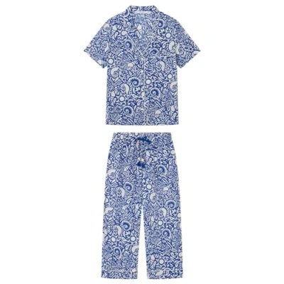 Image of Women&#039;secret Women&#039;s Mix and Match Seasides Short Sleeve Pyjamas Pajama Set, Blue Print, L