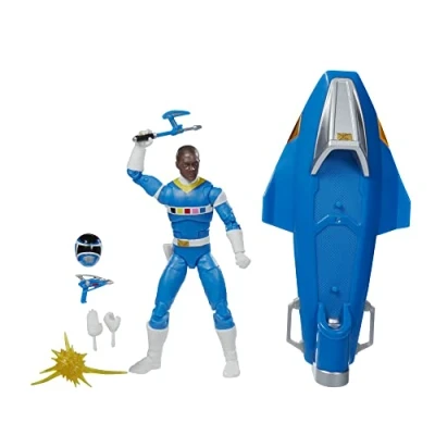 Image of Power Rangers Lightning Collection In Space Blue Ranger &amp; Galaxy Glider 15 cm Premium Collectible Action Figure Toy