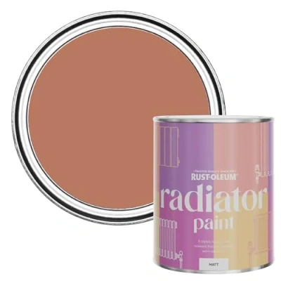 Image of Rust Oleum Red Heat Resistant Radiator Paint in Matt Finish Siena 750ml
