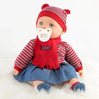 Image of The Magic Toy Shop Bibi Doll 16&quot; Realistic Lifelike Baby Dolls with Freckles Soft Body Vinyl Sounds and Dummy (Girl Doll)