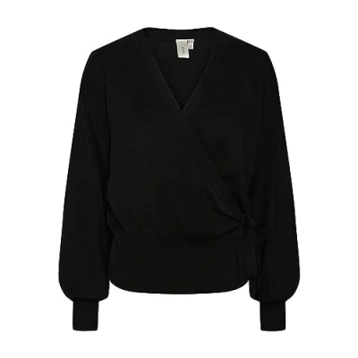 Image of YAS Women&#039;s assi LS Wrap Knit Cardigan S. Noos Sweaters, Black, M