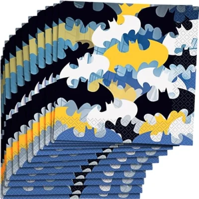 Image of Bold &amp; Dynamic Batman Luncheon Napkins (16cm) Perfect for Superhero Theme Parties Celebrations 16ct