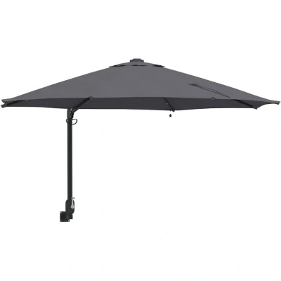 Image of vidaXL Wall Mounted Garden Parasol with LEDs Anthracite 248cm