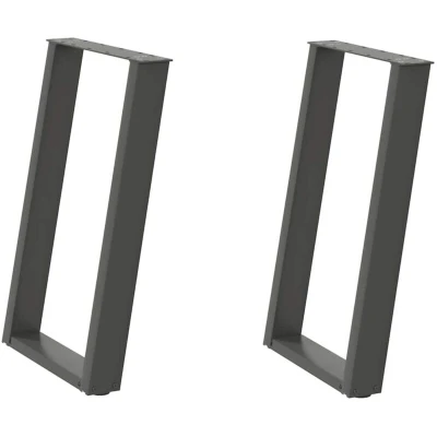 Image of vidaXL Dining Table Legs U Shaped 2 pcs Anthracite 50x(72 73) cm Steel