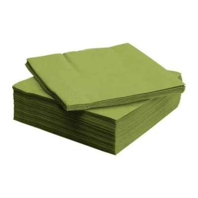 Image of 3 x Paper Napkin, Medium Green / 50 Pack 40x40 cm