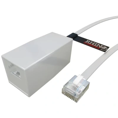 Image of rhinocables RJ11 Extension ADSL 4 Pin Broadband Modem Router cable BT VOIP Phone Male with Female Coupler (30m)