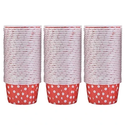 Image of 100PCS Medium Cupcake Liners Paper Round Cake Baking Cups Muffin Cases for Home Party Wedding Decoration (Red Dot)
