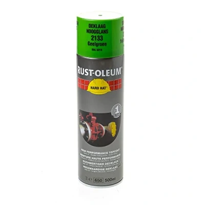 Image of RUST OLEUM 2133 Hard Hat Topcoat RAL Colours, The Nr. 1 Industrial Paint Aerosol. Go Further, Work Faster, Last Longer!, Yellow green 6018