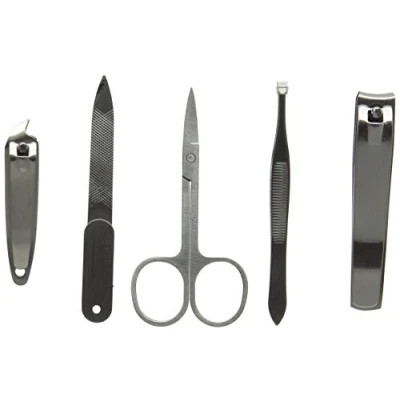 Image of Robert Frederick Gentlemen&#039;s 5 Piece Grooming Kit in Flat Brushed Tin Tartan Stag, Paper, Assorted, 36 x 10 33 cm