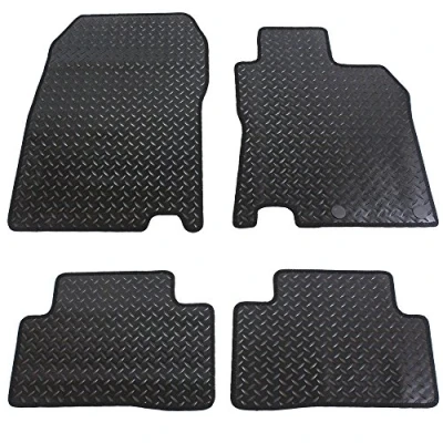 Image of JVL 3298R Fully Tailored Rubber Car Mat, Set of 4, Black