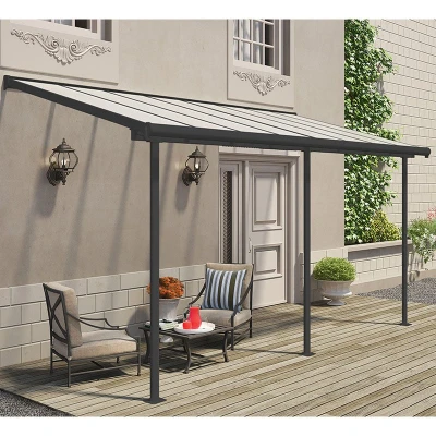 Image of 7&#039; x 15&#039; Palram Canopia Sierra Grey Clear Patio Cover (2.28m 4.48m)