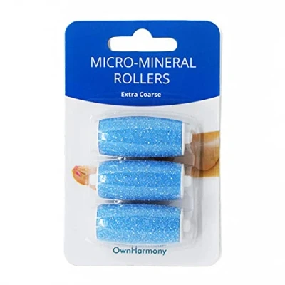 Image of Extra Coarse Refill Rollers by Own Harmony for Electric Hard Skin Callus Remover CR900 Foot Care Healthy Feet Best Pedicure File Tools Refills 3 Pack Replacement Roller (Blue)
