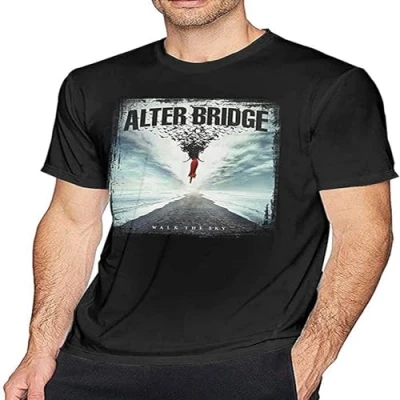 Image of Alter Bridge Walk The Sky T Shirt Men&#039;s Fashion Cotton Round Neck Short Sleeve Tees Size L