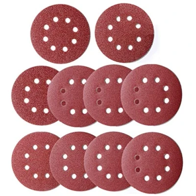 Image of KAHEIGN 100Pcs Sanding Discs, 125mm Hook and Loop 8 Hole Sand Pads, 40/60 /80/100 /120/180 /240/320 /400/800 Grits Sandpaper for 5 Inch Random Orbit Sander ASD1B