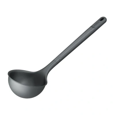 Image of Zyliss Large Ladle, Sustainable Wheat Straw/Nylon, Soup Ladle for Cooking and Serving with Heat Resistant Silicone Head, Beluga Grey, 31cm x 9cm, Dishwasher Safe, 5 Year Guarantee