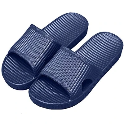 Image of Women And Men Anti slip Slippers Indoor Use Outdoor Bath Sandal Soft Foam Sole Pool Shoes House Home Slide (Navy Blue, 7.5/8.5 UK)
