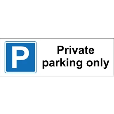 Image of Private parking only sign 1.2mm Rigid plastic 450mm x 150mm
