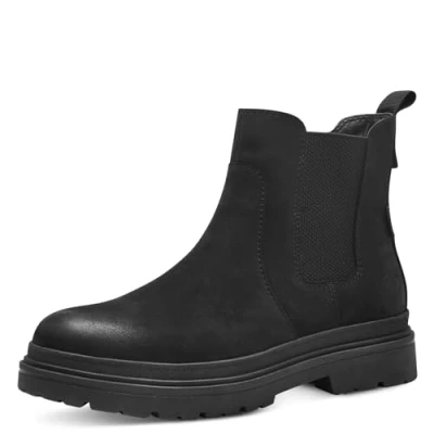 Image of Tamaris Women&#039;s Comfort lined Chelsea with warm insole, Tex and extra Grip Fashion Boot, Black nubuck, 4 UK
