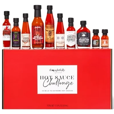 Image of Thoughtfully Gourmet, Hot Sauce Challenge Gift Set, Includes Spicy Sauces for a Challenge, Pack of 10