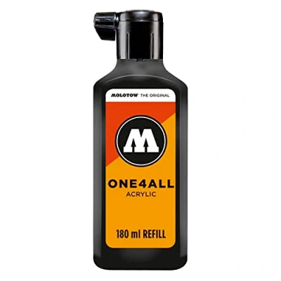 Image of Molotow ONE4ALL Refill Acrylic Colour 180 Signal, Black, ml, Ink for Permanent Marker