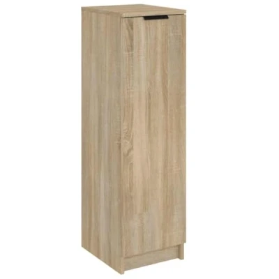 Image of vidaXL Modern Shoe Cabinet in Sleek Sonoma Oak 30 x 35 100 cm Engineered Wood Storage Solution Organiser with Door and Shelves Brown