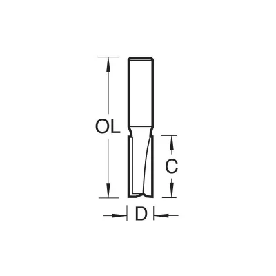 Image of Trend 3/22 x 1/2 TCT Two Flute Cutter 6.3 25mm TRE32212TC