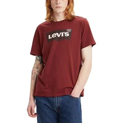 Image of Levi&#039;s Men&#039;s Graphic Crewneck Tee T Shirt, Port, S