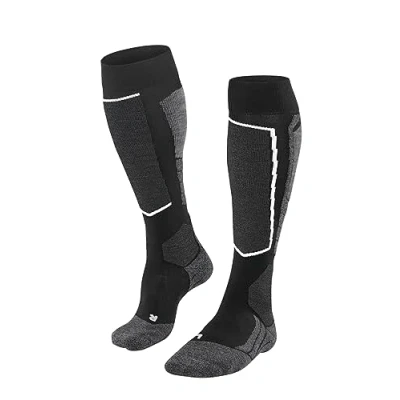 Image of FALKE Men&#039;s SK2 Intermediate Vegan M KH Lyocell Functional Yarn Warm Thick 1 Pair Skiing Socks, Black (Black Mix 3010), 9.5 10.5