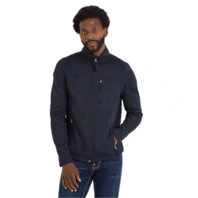 Image of TOG24 Cresswell Mens Knitlook Fleece Jacket Dark Indigo Marl Blue Size 4XL
