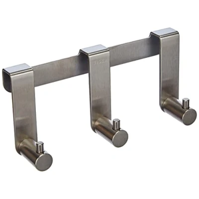 Image of Tiger Rhino Shower enclosure, Towel hook 6 8 mm, Brushed stainless steel, 37x160x61mm