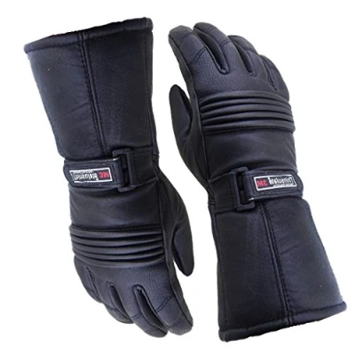 Image of Bikers Gear Motorcycle Thinsulate and Waterproof Leather Gloves, Black, Size Small