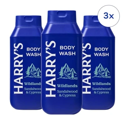 Image of Harry&#039;s Men&#039;s Body Wash, Wildlands, 473ml, Pack of 3 No Parabens, Sulfates, or Dyes
