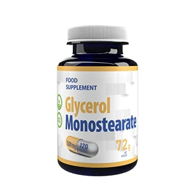 Image of Glycerol Monostearate (GMS) 500mg 120 Vegan Capsules, 3rd Party Lab Tested, High Strength Supplement