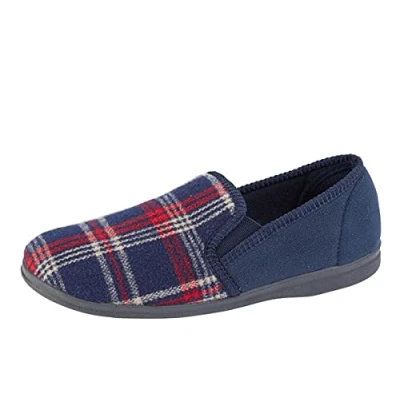 Image of Sleepers Jim MEMORY FOAM Slippers Mens Navy Size UK 8
