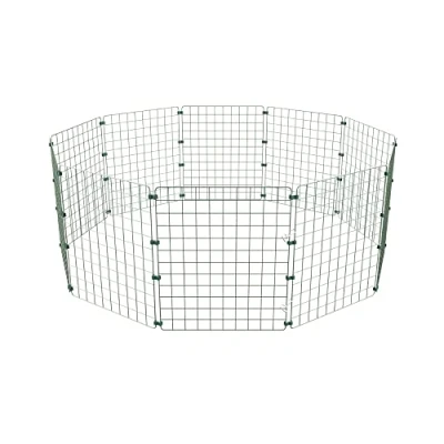 Image of P Dot Wolf Dog Play Pen Heavy Duty, Metal Fence Panels, Fence, Cat, Rabbit, Small Animal Pet Exercise Playpen, Pen, Foldable Puppy for Indoor/Outdoor, Run Cage, 10 60cm High