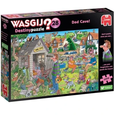 Image of Wasgij Destiny 28, Dad Cave Unique 1000 Piece Jigsaw Puzzles for Adults, Colourful, Fun, Challenging &amp; Brainteasing Pc Adults Puzzle 100% Recycled Cardboard Jumbo