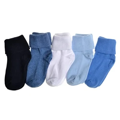 Image of 5 pairs of Plain Baby Socks Roll Top