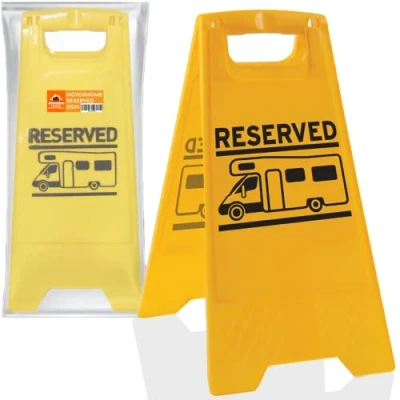 Image of Xtremeauto Motorhome Campervan Campsite Reserved Yellow Pitch Board Parking Sign