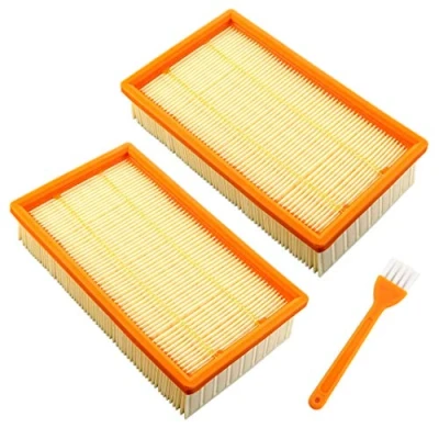 Image of MCHNIC 2 x Flat Pleated Filter for Bosch GAS 35 L AFC, SFC, M 55 AFC Vacuum Cleaner Robot Replacement 2607432033
