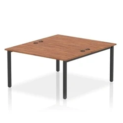 Image of Impulse Bench B2B 2 Person 1400 Black Frame Office Desk Walnut