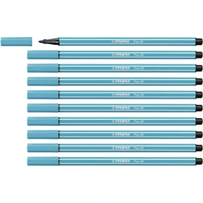 Image of Premium Fibre Tip Pen STABILO 68 Pack of 10 Light Blue