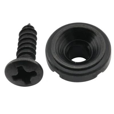 Image of Musiclily Pro Steel Vintage Round Telecaster String Guide Retainer Tree for Tele Style Electric Guitar, Black