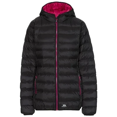 Image of Trespass Women Abigail Padded Jacket with Grown On Hood Black, XX Small