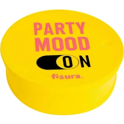 Image of Fisura Anti Spike Drinks Covers. Original Cover for Parties Reusable. Drug Protection Glass Made of BPA Free Silicone. (Pack 5, Party Mood, Yellow)