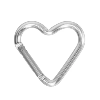 Image of Outdoor Carabiner Heart Shape Keychain Clip Aluminum Alloy Rings Climbing Clips Spring Hook
