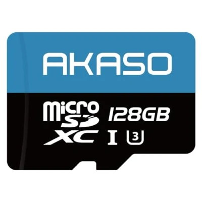 Image of AKASO 128GB microSDXC Memory Card Up to 100MB/s, C10, U3, Full HD, 4K, MicroSD