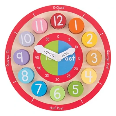 Image of Bigjigs Toys Wooden Teaching Clock Tell The Time