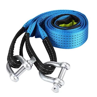 Image of Towing Ropes 8 Ton 18000LB Capacity Car Trailer Tow Rope, Heavy Duty Recovery Strap High Strength Emergency Off Road Cable with Reflective Strip Hooks(3meter/9.8ft) Leash