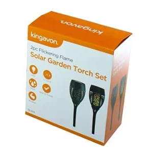 Image of Solar Garden Torch Set 2pc Flickering Flame